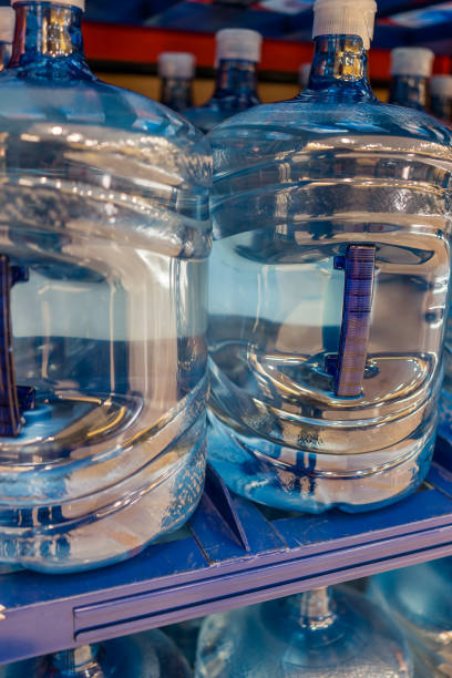 clear plastic blue jugs of water for sale